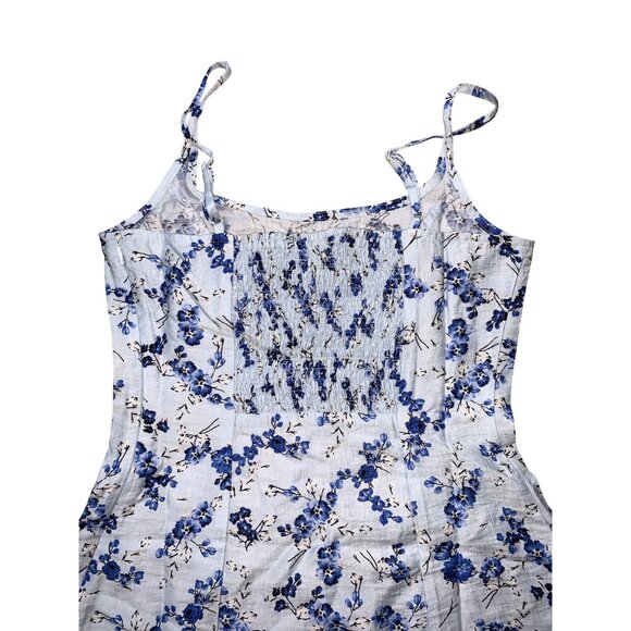 A New Day Womens Blue Floral Smocked Knee Length Sundress Size 0 - Picture 4 of 12